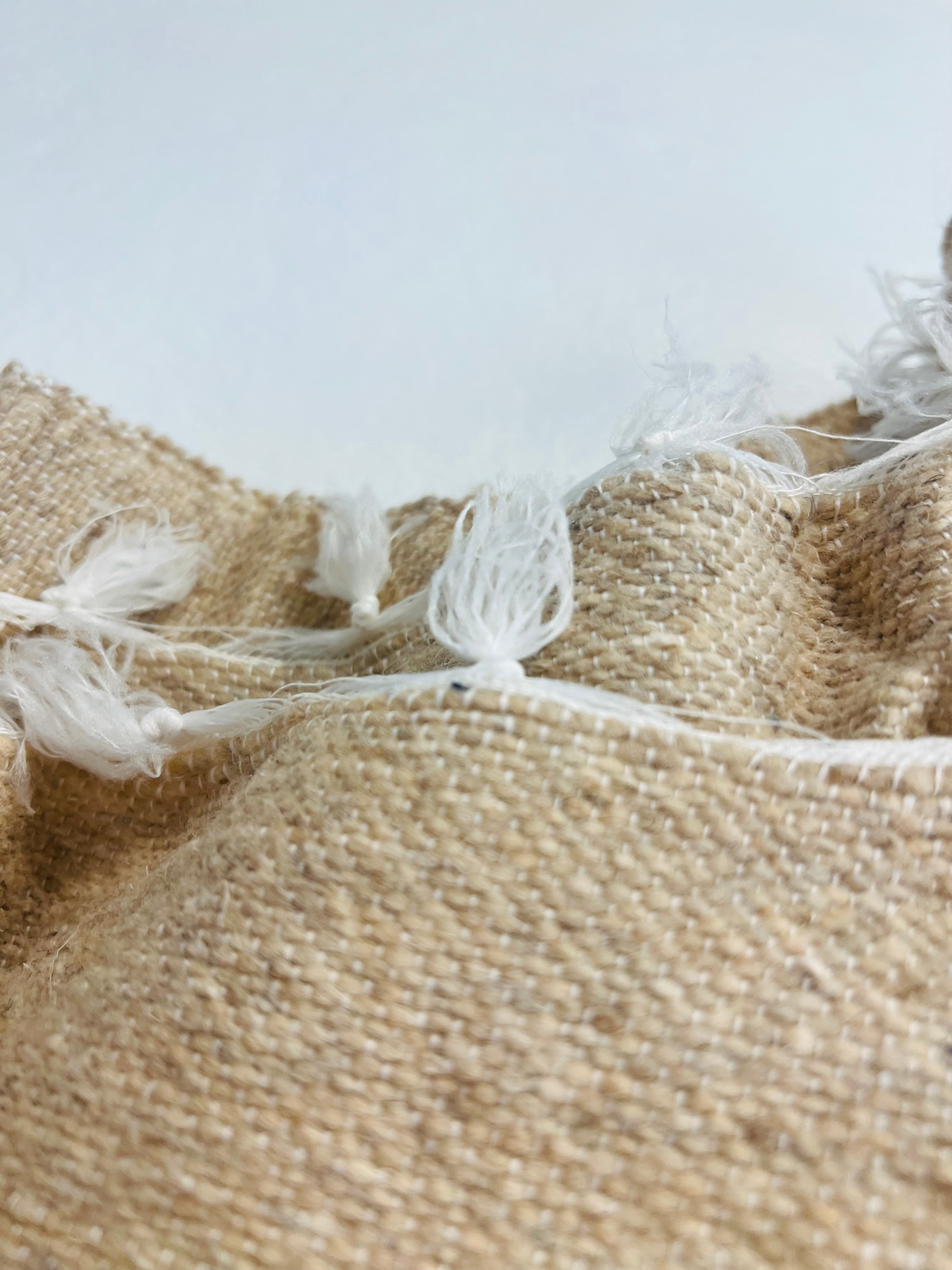 Hand Woven Wool Blanket - Natural White