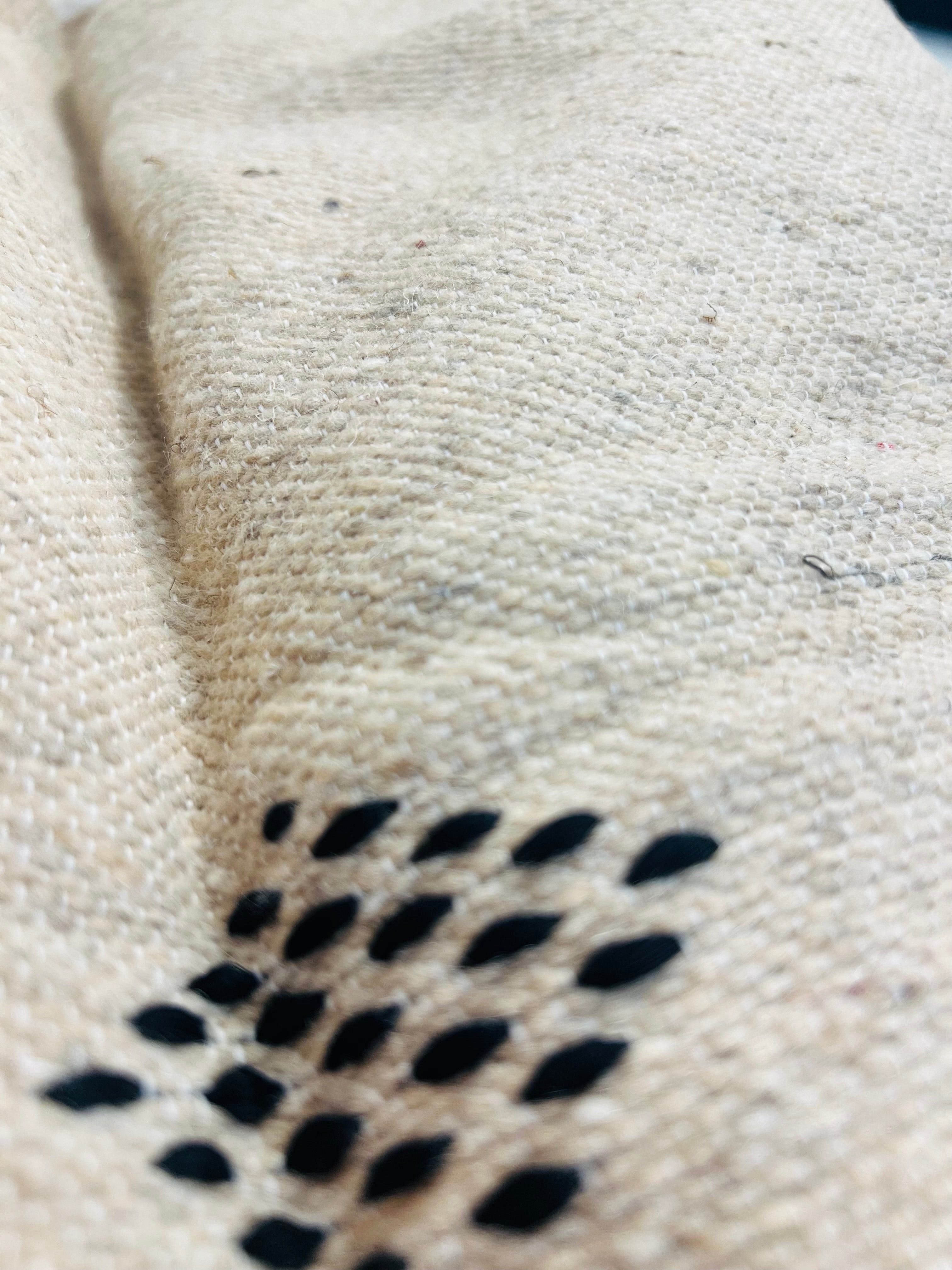 Hand Woven Wool Blanket - Natural White
